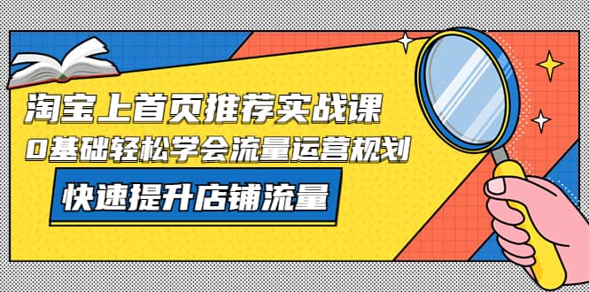淘宝上首页/推荐实战课：0基础轻松学会流量运营规划，快速提升店铺流量-自由之翼资源网
