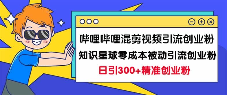 哔哩哔哩混剪视频引流创业粉日引300 知识星球零成本被动引流创业粉一天300-自由之翼资源网