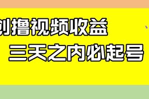 最新撸视频收益玩法，一天轻松200