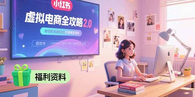 （15387期）虚拟电商全攻略2.0，开店选品实操流程，账号定位、货源发布、笔记发布技巧-自由之翼资源网