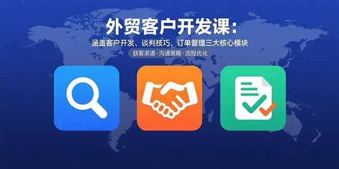 （15793期）外贸客户开发课：涵盖客户开发、谈判技巧、订单管理三大核心模块-自由之翼资源网