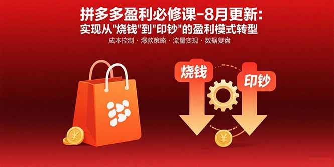 （15771期）拼多多盈利必修课-8月更新：突破运营瓶颈 实现从烧钱到印钞的盈利模式转型-自由之翼资源网