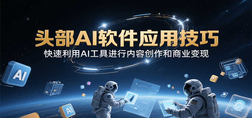 头部AI软件应用技巧，快速利用AI工具进行内容创作和商业变现-自由之翼资源网