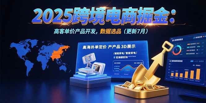 （15512期）2025跨境电商掘金：蓝海市场定位，高客单价产品开发，数据选品(更新7月)-自由之翼资源网