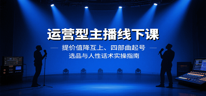 运营型主播线下课：提价值降互上、四部曲起号、选品与人性话术实操指南-自由之翼资源网