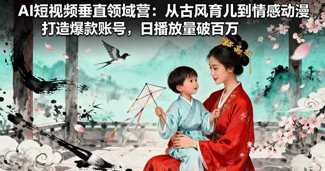 （16195期）AI短视频垂直领域营：从古风育儿到情感动漫，打造爆款账号,日播放量破百万-自由之翼资源网