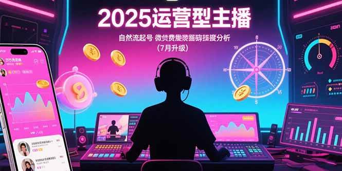 （15508期）2025运营型主播：自然流起号，微付费投放技巧，罗盘数据深度解析(7月更新)-自由之翼资源网