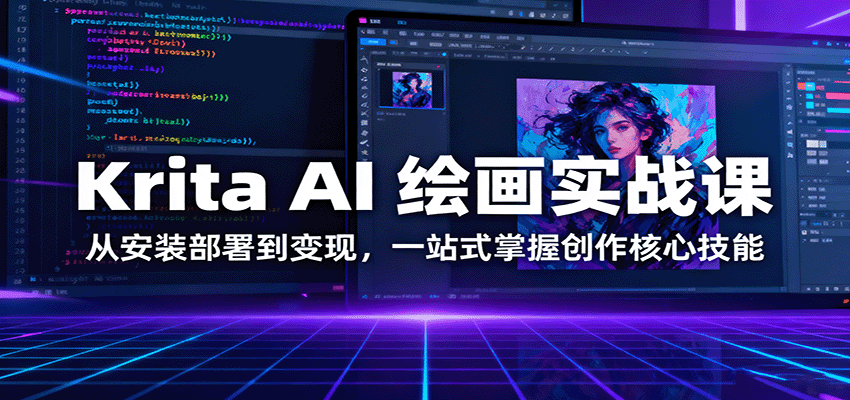Krita AI 绘画实战课：从安装部署到变现，一站式掌握创作核心技能-自由之翼资源网