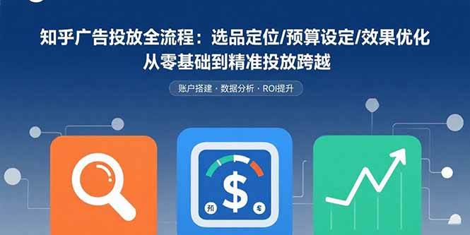 （15774期）知乎广告投放全流程：选品定位/预算设定/效果优化 从零基础到精准投放跨越-自由之翼资源网