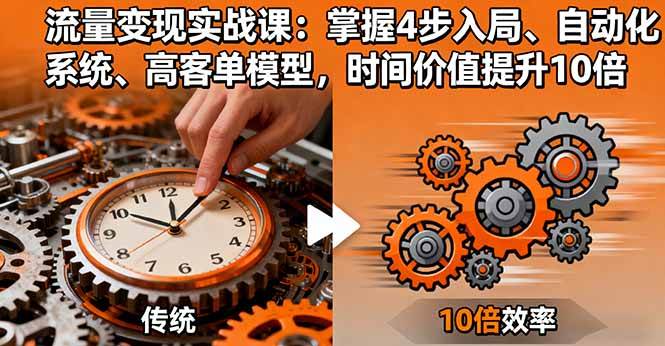 （16197期）流量变现实战课：掌握4步入局、自动化系统、高客单模型，时间价值提升10倍-自由之翼资源网