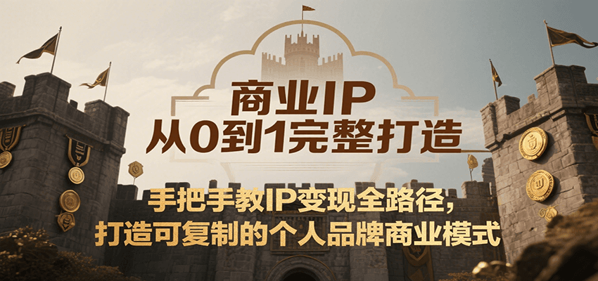 商业IP从0到1完整打造，手把手教IP变现全路径，打造可复制的个人品牌商业模式-自由之翼资源网