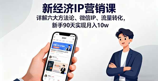 （16194期）新经济IP营销课：详解六大方法论、微信IP、流量转化，新手90天实现月入10w-自由之翼资源网