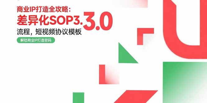 （15486期）商业IP打造全攻略：差异化SOP3.0流程，短视频协议模板，婚恋项目实战案例-自由之翼资源网