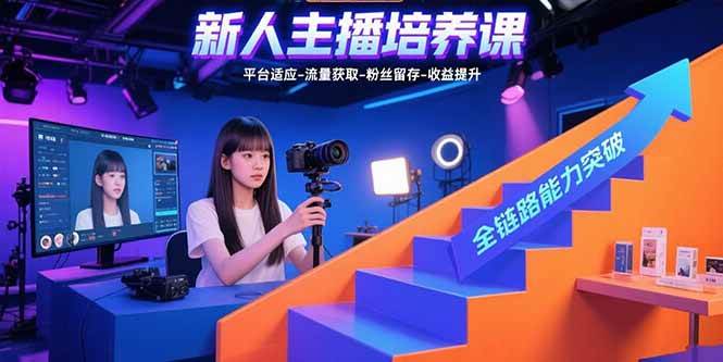（15701期）新人主播培养课：平台适应-流量获取-粉丝留存-收益提升 全链路能力突破-自由之翼资源网