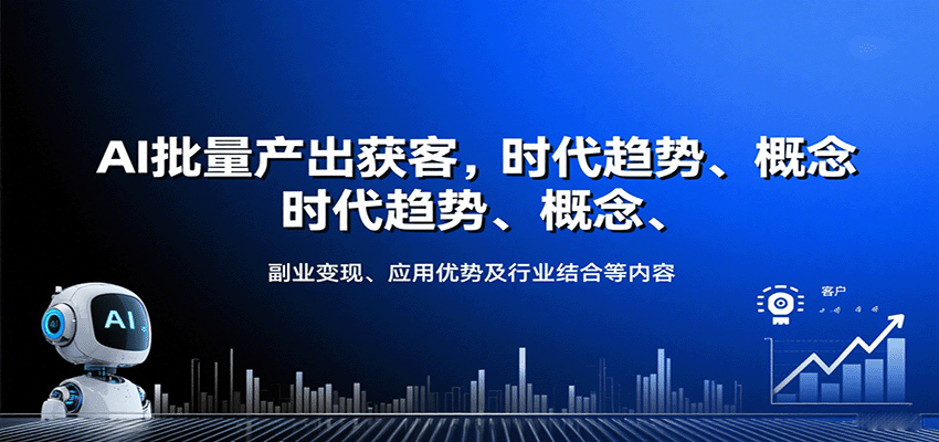 AI批量产出获客，时代趋势、概念、副业变现、应用优势及行业结合等内容-自由之翼资源网