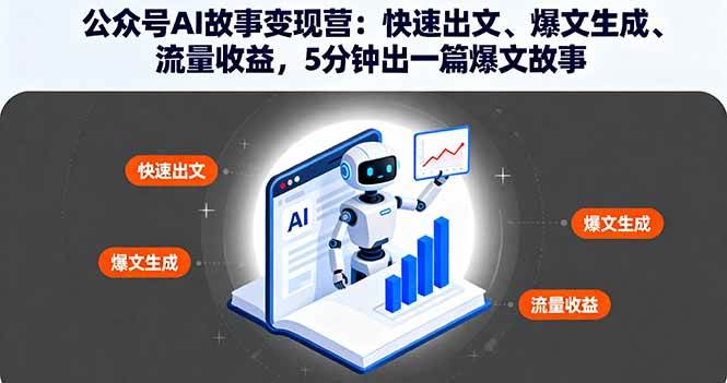 （16201期）公众号AI故事变现营：快速出文、爆文生成、流量收益，5分钟出一篇爆文故事-自由之翼资源网