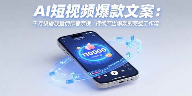 （15569期）AI短视频爆款文案：千万级播放量创作者亲授，持续产出爆款的完整工作流-自由之翼资源网