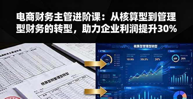 （16193期）电商财务主管进阶课：从核算型到管理型财务的转型，助力企业利润提升30%-自由之翼资源网