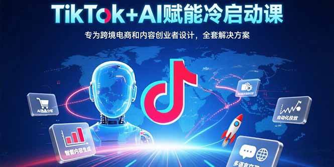 （15561期）TikTok+AI赋能冷启动课：专为跨境电商和内容创业者设计，全套解决方案-自由之翼资源网