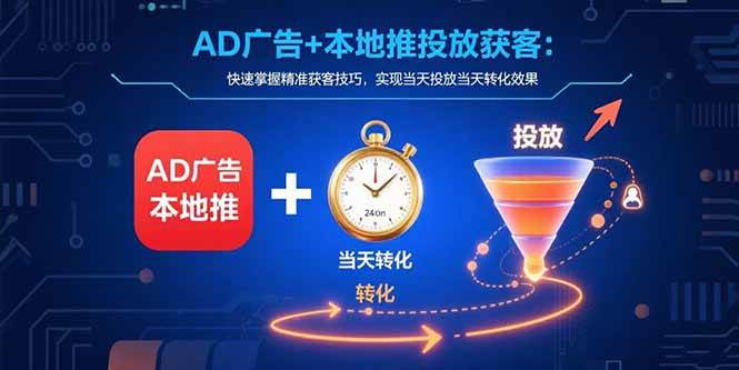 （15637期）AD广告+本地推投放获客：快速掌握精准获客技巧，实现当天投放当天转化效果-自由之翼资源网