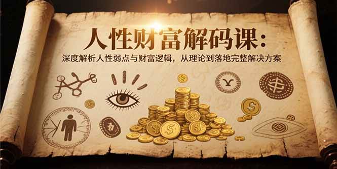 （15434期）人性财富解码课6.0：深度解析人性弱点与财富逻辑，理论到落地完整解决方案-自由之翼资源网