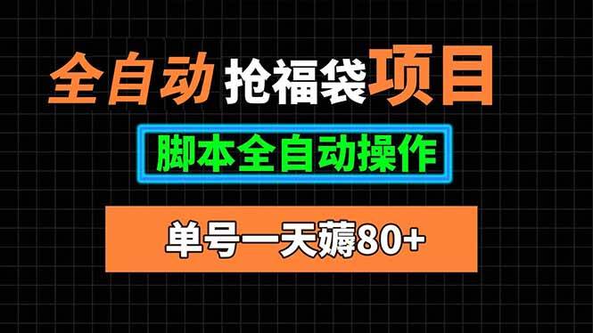 （15697期）全自动抢福袋项目，单号一天80+脚本全自动操作-自由之翼资源网