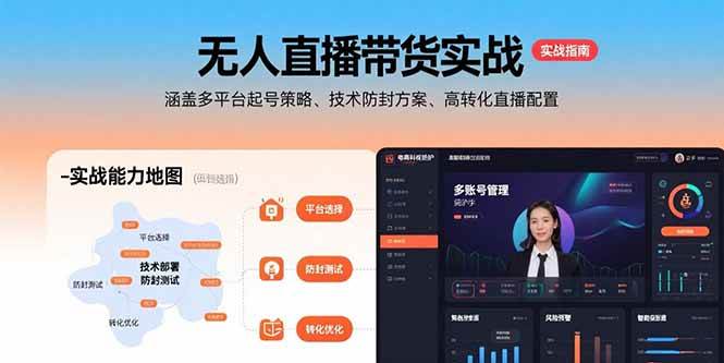 （15622期）无人直播带货实战，涵盖多平台起号策略、技术防封方案、高转化直播配置-自由之翼资源网