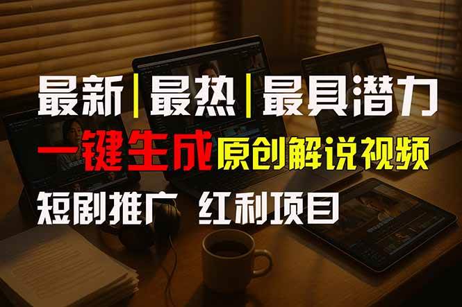 （15658期）短剧推广新思路，AI一键生成原创解说视频，10分钟产出100条，30天赚了5.5w-自由之翼资源网
