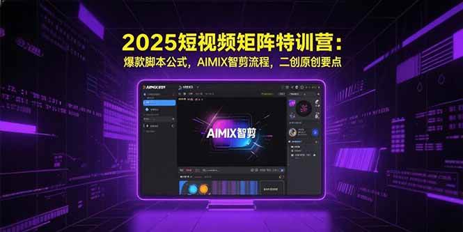 （15475期）2025短视频矩阵特训营：爆款脚本公式，AIMIX智剪流程，二创原创要点-自由之翼资源网