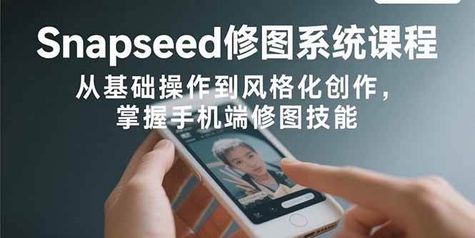 （15732期）Snapseed修图系统课程：从基础操作到风格化创作，掌握手机端修图技能-自由之翼资源网
