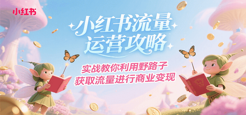 小红书流量运营攻略，实战教你利用野路子获取流量进行商业变现-自由之翼资源网