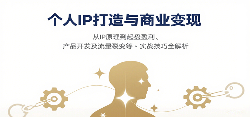 个人IP打造与商业变现，从IP原理到起盘盈利、产品开发及流量裂变等实战技巧全解析-自由之翼资源网