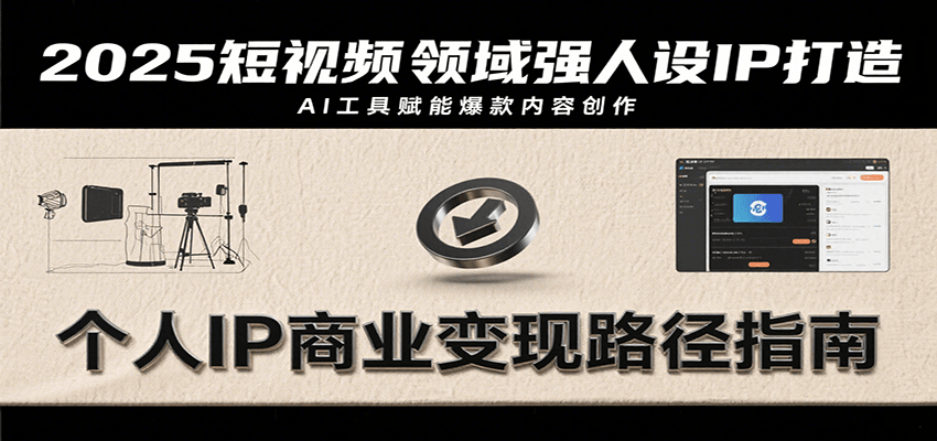2025短视频领域强人设IP打造，结合爆款案例与AI工具应用，从个人出镜到商业成交转化-自由之翼资源网