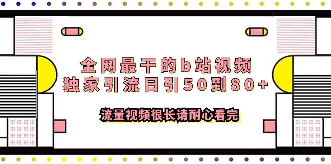 全网最干的b站视频独家引流日引50到80 流量视频很长请耐心看完-自由之翼资源网