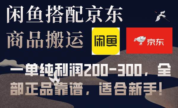 闲鱼搭配京东备份库搬运，一单纯利润200-300，全部正品靠谱，适合新手！-自由之翼资源网