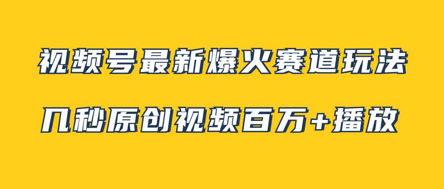 视频号最新爆火赛道玩法，几秒视频可达百万播放，小白即可操作（附素材）-自由之翼资源网
