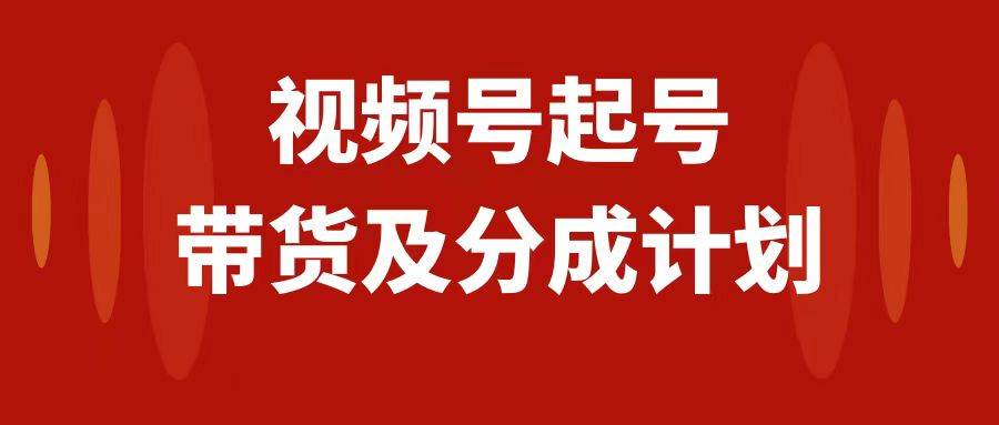 视频号快速起号，分成计划及带货，0-1起盘、运营、变现玩法，日入1000-自由之翼资源网