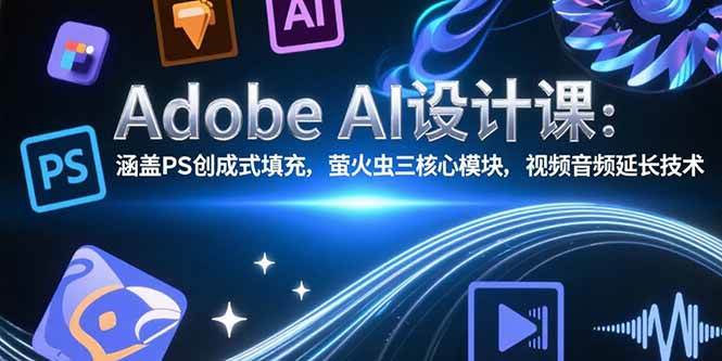 （15469期）Adobe AI设计课：涵盖PS创成式填充，萤火虫三核心模块，视频音频延长技术-自由之翼资源网
