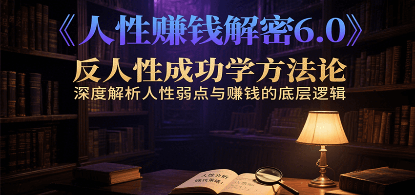 人性赚钱解密6.0，反人性成功学方法论，深度解析人性弱点与赚钱的底层逻辑-自由之翼资源网