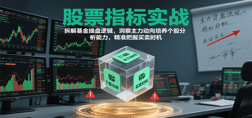 股票指标实战，基金操盘逻辑拆解，洞察主力动向培养个股分析能力把握买卖时机(更新)-自由之翼资源网