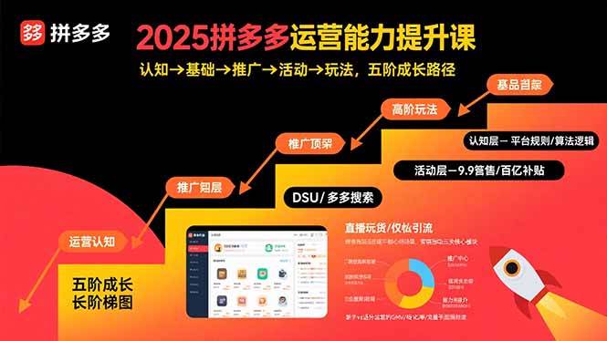 （15826期）2025拼多多运营能力提升课：认知→基础→推广→活动→玩法，五阶成长路径-自由之翼资源网
