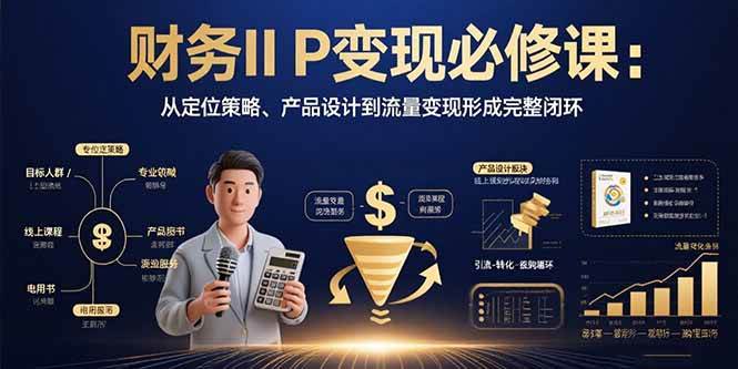 （15728期）财务IP变现必修课：从定位策略、产品设计到流量变现形成完整闭环-自由之翼资源网